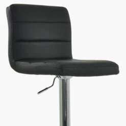 Adriatic Black Faux Leather Chrome Base Bar Stool -Furniture Specialty Store adriatic black 4 1