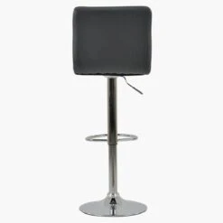 Adriatic Dark Grey Faux Leather Chrome Base Kitchen Stool -Furniture Specialty Store adriatic dark grey 4