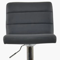 Adriatic Dark Grey Faux Leather Chrome Base Kitchen Stool -Furniture Specialty Store adriatic dark grey 5