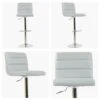 Adriatic Grey Faux Leather Chrome Base Breakfast Stool -Furniture Specialty Store adriatic grey white
