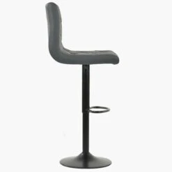 Ajax Dark Grey Faux Leather Black Base Bar Stool -Furniture Specialty Store ajax dark grey pu 2