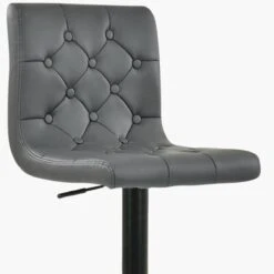 Ajax Dark Grey Faux Leather Black Base Bar Stool -Furniture Specialty Store ajax dark grey pu 3