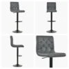 Ajax Dark Grey Faux Leather Black Base Bar Stool -Furniture Specialty Store ajax dark grey pu white