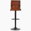 Ajax Brown Faux Leather Black Base Barstool -Furniture Specialty Store ajax vintage brown 1
