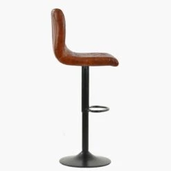 Ajax Brown Faux Leather Black Base Barstool -Furniture Specialty Store ajax vintage brown 3