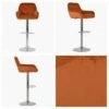 Albany Burnt Orange Velvet Chrome Base Breakfast Stool -Furniture Specialty Store albany burnt orange 4