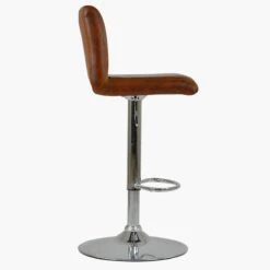 Alto Brown Faux Leather Chrome Base Barstool -Furniture Specialty Store alto vintage brown 3