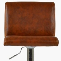 Alto Brown Faux Leather Chrome Base Barstool -Furniture Specialty Store alto vintage brown 4