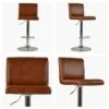Alto Brown Faux Leather Chrome Base Barstool