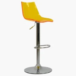 Amazon Orange Acrylic Chrome Base Kitchen Stool -Furniture Specialty Store amazon orange 2 1