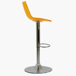 Amazon Orange Acrylic Chrome Base Kitchen Stool -Furniture Specialty Store amazon orange 3