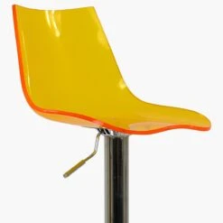 Amazon Orange Acrylic Chrome Base Kitchen Stool -Furniture Specialty Store amazon orange 4