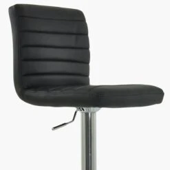 Apollo Black Faux Leather Chrome Base Bar Stool -Furniture Specialty Store apollo black 4 1