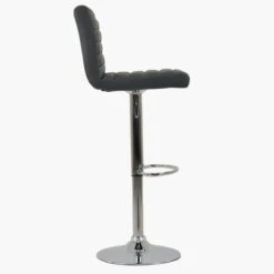 Apollo Dark Grey Faux Leather Chrome Base Bar Stool -Furniture Specialty Store apollo dark grey 3 1