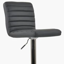 Apollo Dark Grey Faux Leather Chrome Base Bar Stool -Furniture Specialty Store apollo dark grey 4