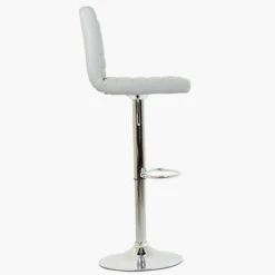 Apollo Grey Faux Leather Chrome Base Bar Stool -Furniture Specialty Store apollo light grey 1 2