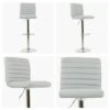 Apollo Grey Faux Leather Chrome Base Bar Stool -Furniture Specialty Store apollo light grey white