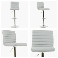 Apollo Grey Faux Leather Chrome Base Bar Stool