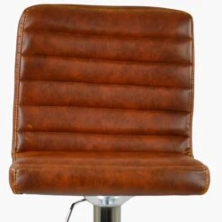 Apollo Brown Faux Leather Chrome Base Bar Stool -Furniture Specialty Store apollo vintage brown 5
