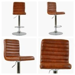 Furniture Specialty Store 7 Apollo Brown Faux Leather Chrome Base Bar Stool