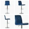 Arden Vintage Blue Faux Leather Swivel Bar Stool -Furniture Specialty Store arden vintage blue 4