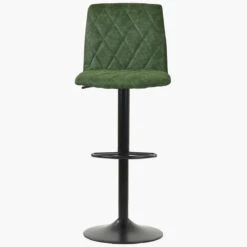 Ares Vintage Green Faux Leather Swivel Bar Stool -Furniture Specialty Store ares green 1