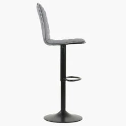 Ariel Grey Fabric Black Base Breakfast Stool -Furniture Specialty Store ariel light grey fab 1