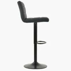 Aspen Dark Grey Faux Leather Black Base Bar Stool -Furniture Specialty Store aspen dark grey 2