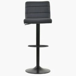 Aspen Dark Grey Faux Leather Black Base Bar Stool -Furniture Specialty Store aspen dark grey 3