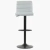 Aspen Grey Faux Leather Black Base Bar Stool