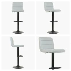 Aspen Grey Faux Leather Black Base Bar Stool -Furniture Specialty Store aspen grey 5