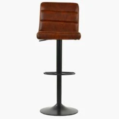 Aspen Vintage Brown Faux Leather Black Base Bar Stool -Furniture Specialty Store aspen vintage brown 1
