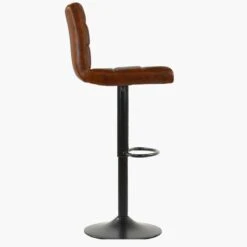 Aspen Vintage Brown Faux Leather Black Base Bar Stool -Furniture Specialty Store aspen vintage brown 2
