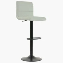 Aspen White Faux Leather Black Base Bar Stool -Furniture Specialty Store aspen white 1