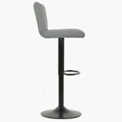 Aster Grey Faux Leather Black Base Breakfast Stool -Furniture Specialty Store aster grey 1