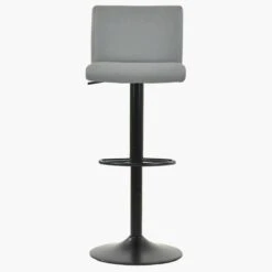 Aster Grey Faux Leather Black Base Breakfast Stool -Furniture Specialty Store aster grey 2