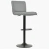 Aster Grey Faux Leather Black Base Breakfast Stool -Furniture Specialty Store aster grey 3