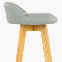 Athena Grey Faux Leather Wood Leg Bar Stool -Furniture Specialty Store athena grey 5