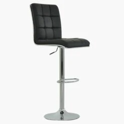 Atlanta Black Faux Leather Chrome Base Breakfast Stool -Furniture Specialty Store atlanta black 2 1 1