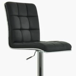 Atlanta Black Faux Leather Chrome Base Breakfast Stool -Furniture Specialty Store atlanta black 4 1