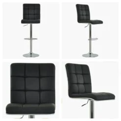 Atlanta Black Faux Leather Chrome Base Breakfast Stool