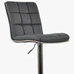 Atlanta Dark Grey Faux Leather Chrome Base Bar Stool -Furniture Specialty Store atlanta dark grey 4 1