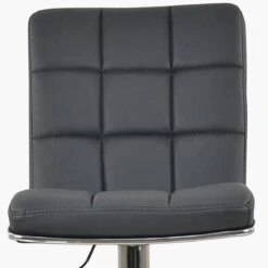 Atlanta Dark Grey Faux Leather Chrome Base Bar Stool -Furniture Specialty Store atlanta dark grey 5 1