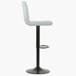 Atlas Grey Faux Leather Black Base Kitchen Stool -Furniture Specialty Store atlas grey 3