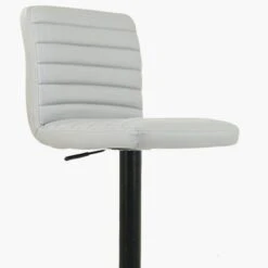 Atlas Grey Faux Leather Black Base Kitchen Stool -Furniture Specialty Store atlas grey 4