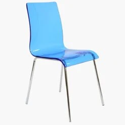 Ava Gel Blue Acrylic Dining Chair With Chrome Legs 9 Ava Gel Blue Acrylic Dining Chair With Chrome Legs -Furniture Specialty Store ava blue 2 2