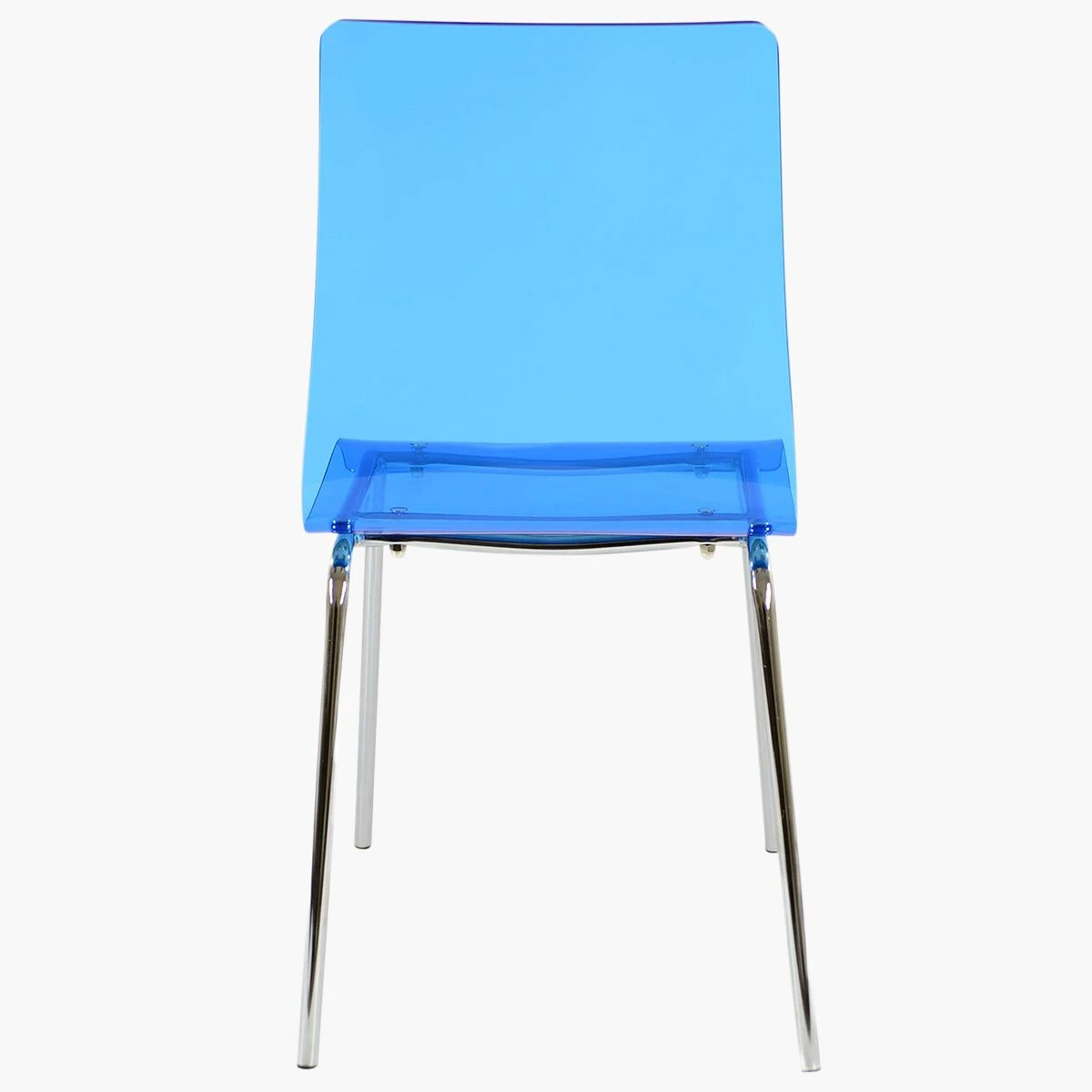Ava Gel Blue Acrylic Dining Chair With Chrome Legs 5 Ava Gel Blue Acrylic Dining Chair With Chrome Legs - Image 3