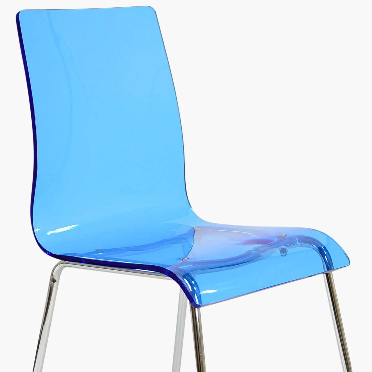Ava Gel Blue Acrylic Dining Chair With Chrome Legs 6 Ava Gel Blue Acrylic Dining Chair With Chrome Legs - Image 4