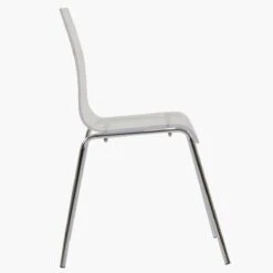 Ava Gel Clear Acrylic Dining Chair With Chrome Legs -Furniture Specialty Store ava clear 1 5