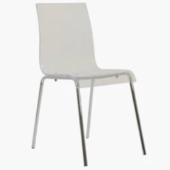 Ava Gel Clear Acrylic Dining Chair With Chrome Legs -Furniture Specialty Store ava clear 3 1 1